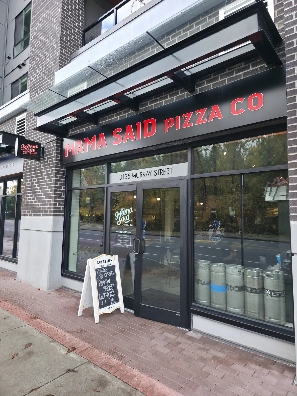 Exterior of Mama Said Pizza Co. storefront